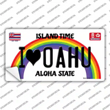 I Heart Oahu Novelty Sticker Decal Small