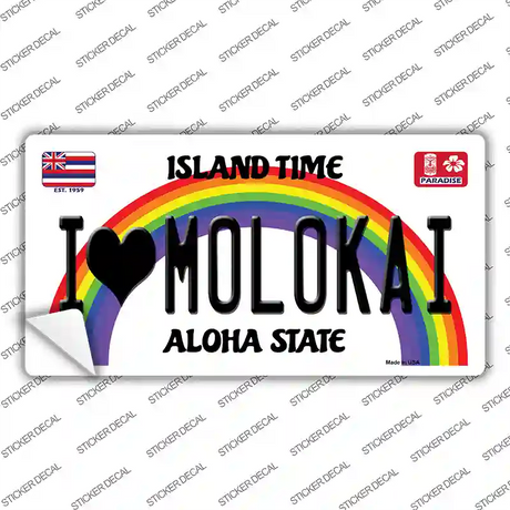 I Heart Molokai Novelty Sticker Decal Small