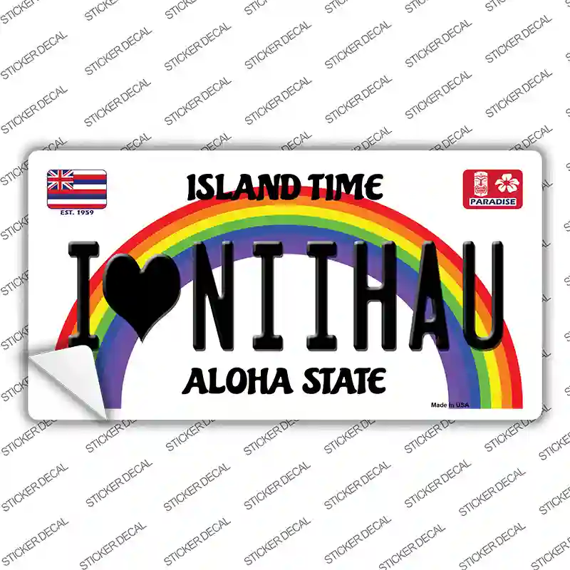 I Heart Niihau Novelty Sticker Decal Small