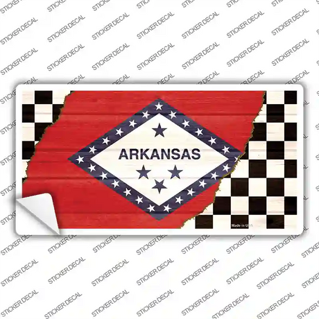 Arkansas Racing Flag Novelty Sticker Decal Small