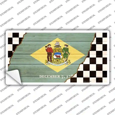 Delaware Racing Flag Novelty Sticker Decal Small