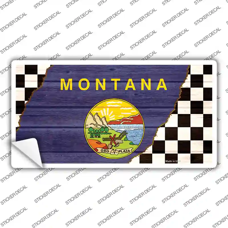 Montana Racing Flag Novelty Sticker Decal Small