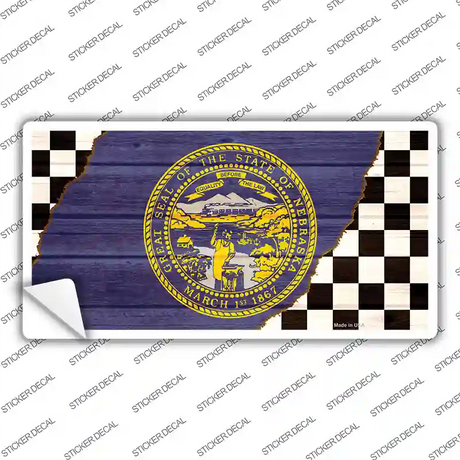 Nebraska Racing Flag Novelty Sticker Decal Small