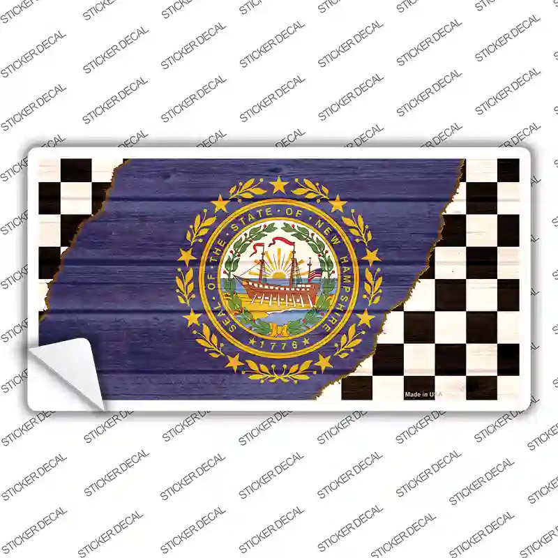 New Hampshire Racing Flag Novelty Sticker Decal