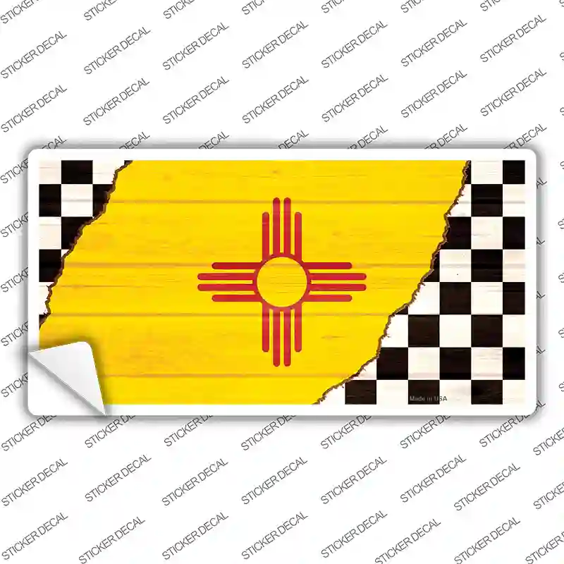 New Mexico Racing Flag Novelty Sticker Decal