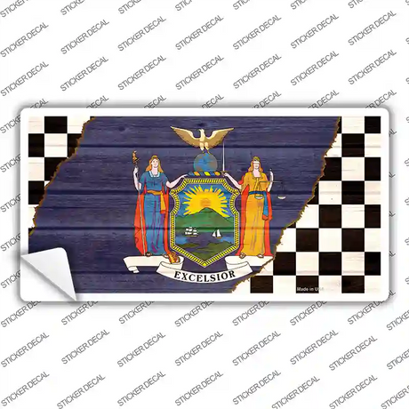 New York Racing Flag Novelty Sticker Decal Small