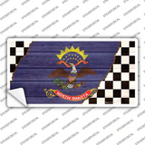 North Dakota Racing Flag Novelty Sticker Decal Small