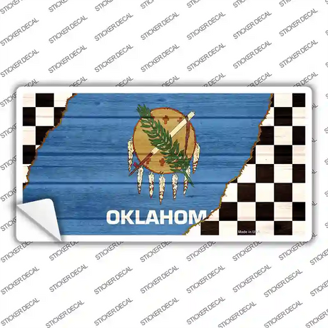 Oklahoma Racing Flag Novelty Sticker Decal Small