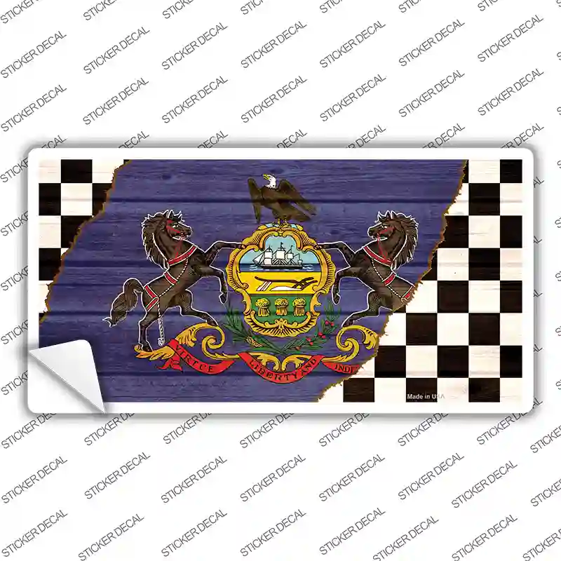 Pennsylvania Racing Flag Novelty Sticker Decal Small