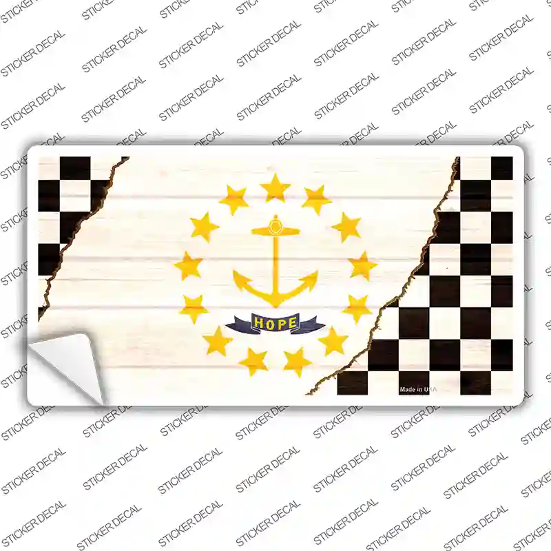 Rhode Island Racing Flag Novelty Sticker Decal Small