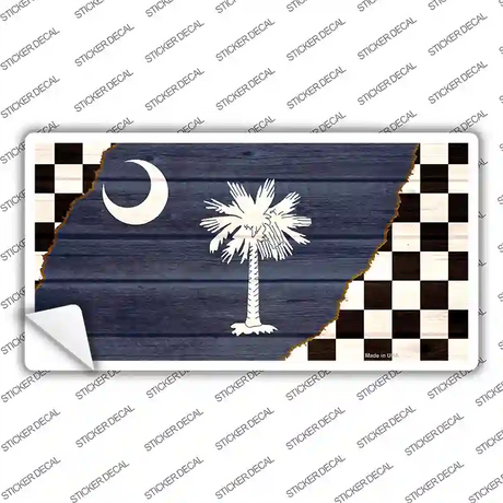 South Carolina Racing Flag Novelty Sticker Decal Small