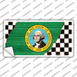 Washington Racing Flag Novelty Sticker Decal Small