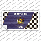 Wisconsin Racing Flag Novelty Sticker Decal Small