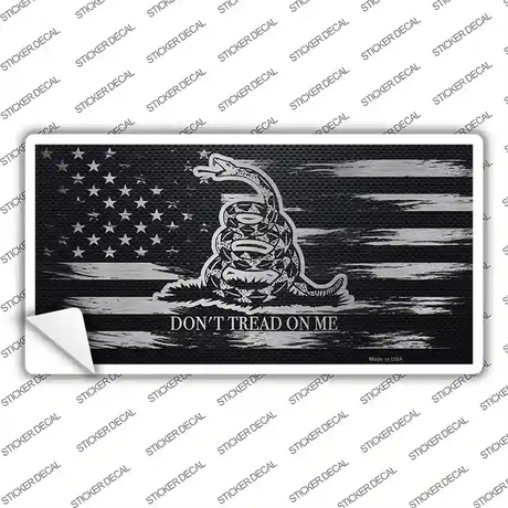 Dont Tread On Me Distressed Carbon Fiber Flag Novelty Sticker Decal Small