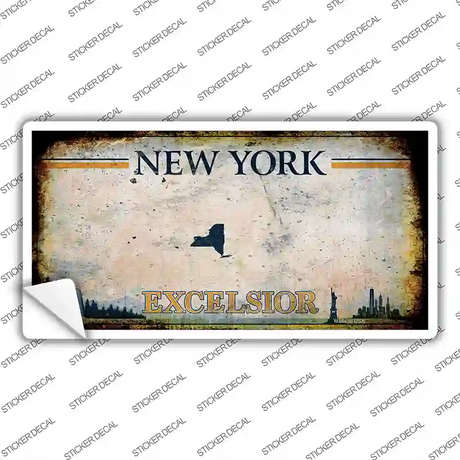 Excelsior New York Blank Rusty Novelty Sticker Decal Small