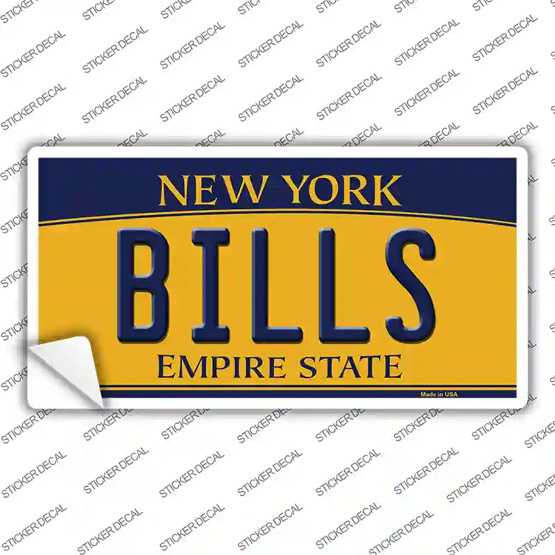 Bills NY Yellow Novelty Sticker Decal Small