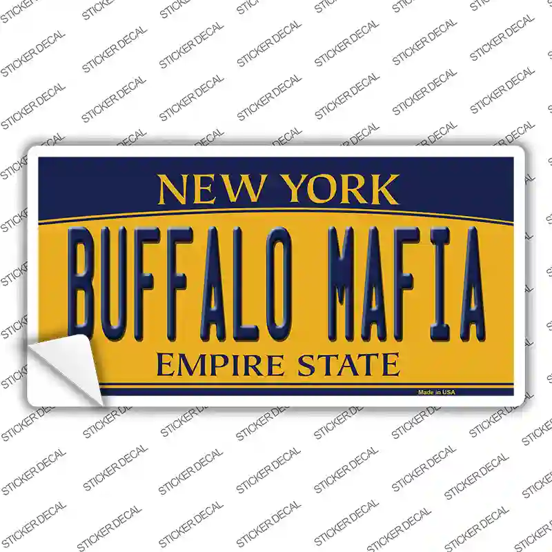 Buffalo Mafia NY Yellow Novelty Sticker Decal Small