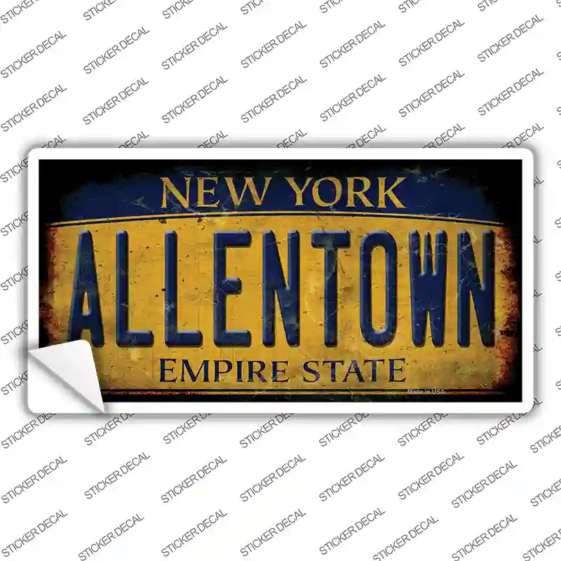 Allentown NY Yellow Rusty Novelty Sticker Decal Small