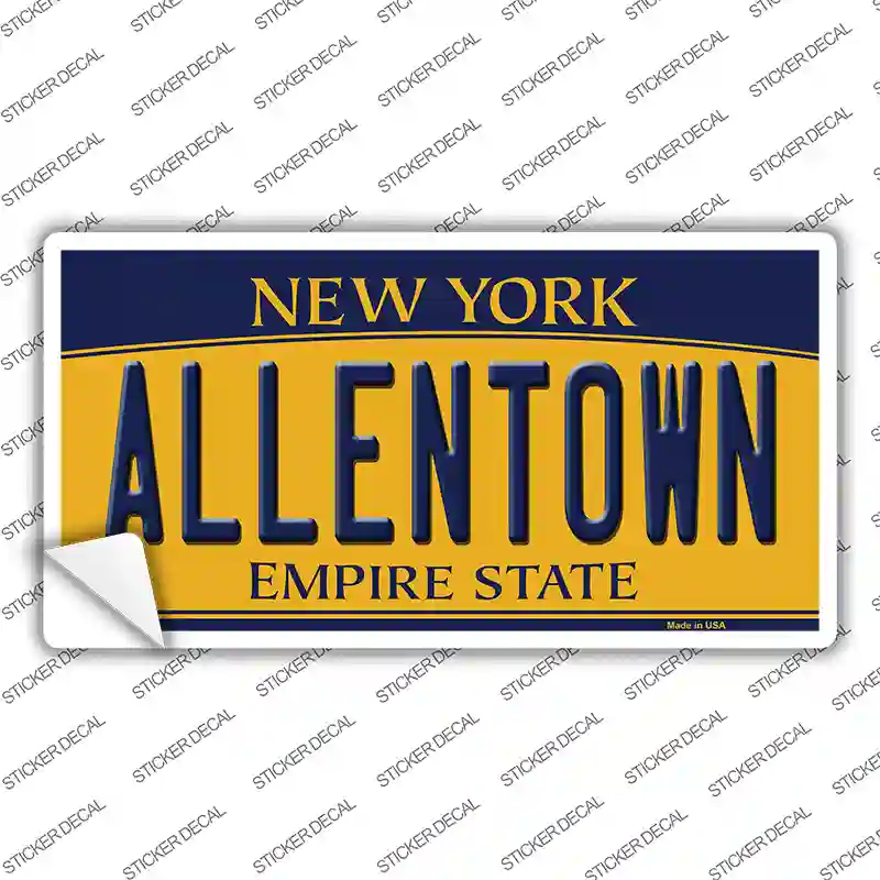 Allentown NY Yellow Novelty Sticker Decal Small