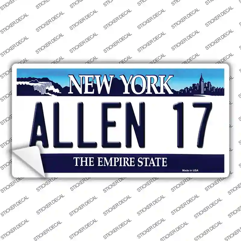 Allen 17 NY Blue Novelty Sticker Decal Small