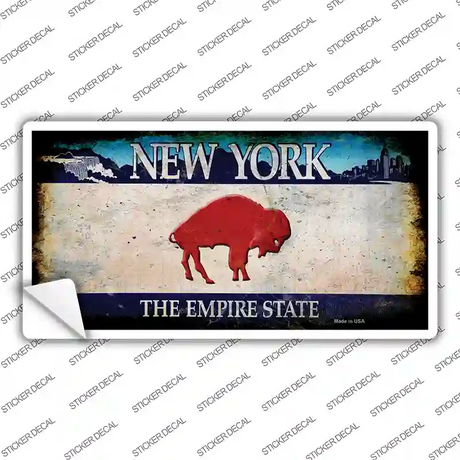 Red Buffalo NY Blue Rusty Novelty Sticker Decal Small