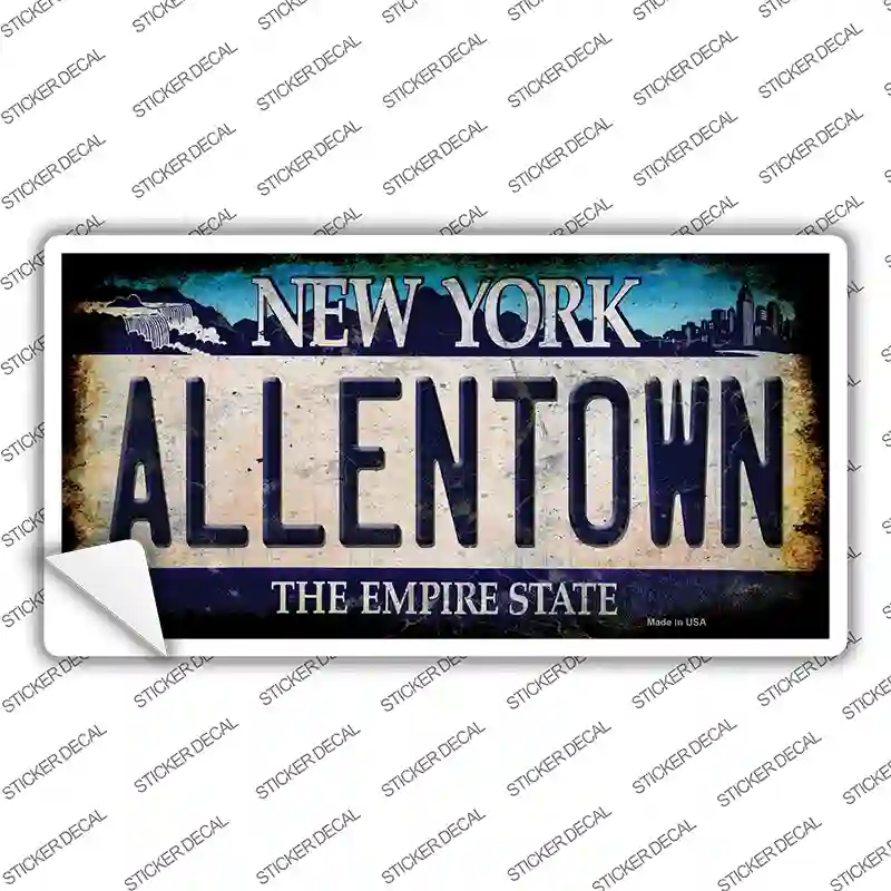 Allentown NY Blue Rusty Novelty Sticker Decal Small