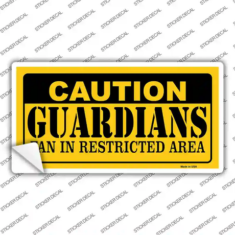 Caution Guardians Novelty Sticker Decal Small