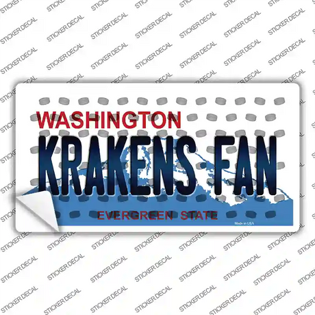 Krakens Fan Washington Overlay Novelty Sticker Decal Small