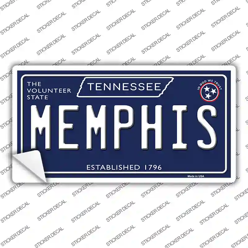 Memphis Tennessee Blue Novelty Sticker Decal Small