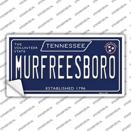 Murfreesboro Tennessee Blue Novelty Sticker Decal Small