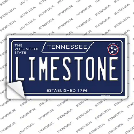 Limestone Tennessee Blue Novelty Sticker Decal Small