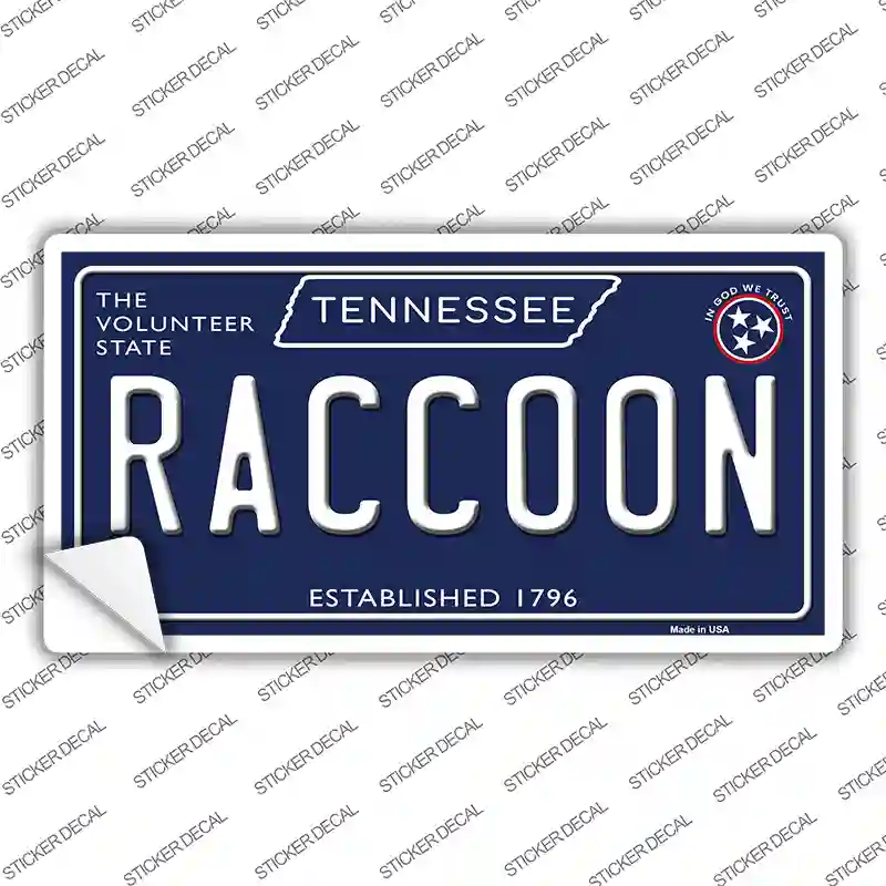 Raccoon Tennessee Blue Novelty Sticker Decal Small