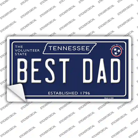 Best Dad Tennessee Blue Novelty Sticker Decal Small