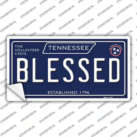 Blessed Tennessee Blue Novelty Sticker Decal Small