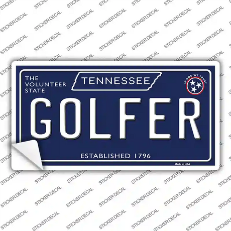 Golfer Tennessee Blue Novelty Sticker Decal Small