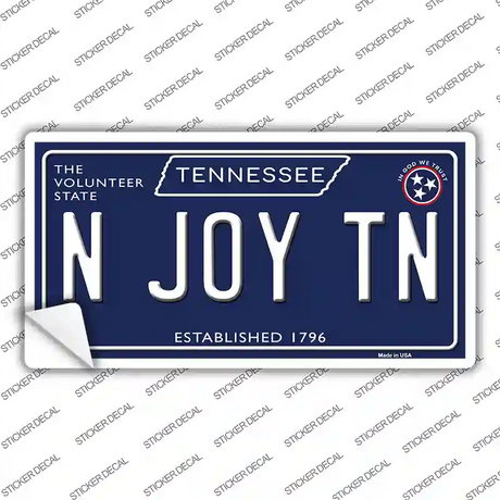 N Joy TN Tennessee Blue Novelty Sticker Decal Small