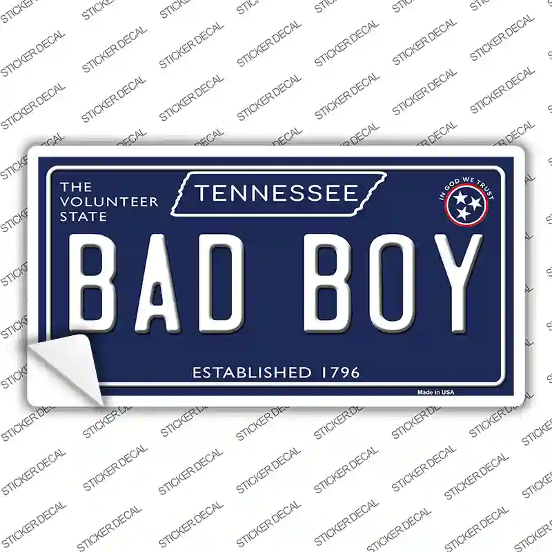 Bad Boy Tennessee Blue Novelty Sticker Decal Small