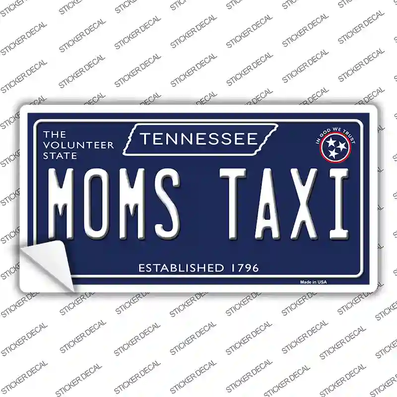 Moms Taxi Tennessee Blue Novelty Sticker Decal Small