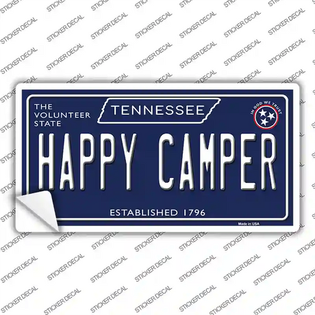 Happy Camper Tennessee Blue Novelty Sticker Decal Small