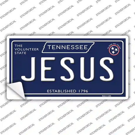 Jesus Tennessee Blue Novelty Sticker Decal Small