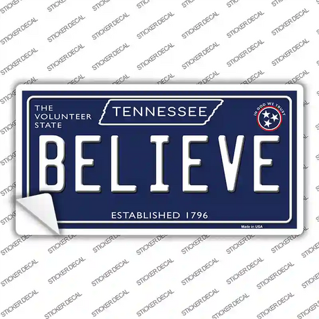 Believe Tennessee Blue Novelty Sticker Decal Small