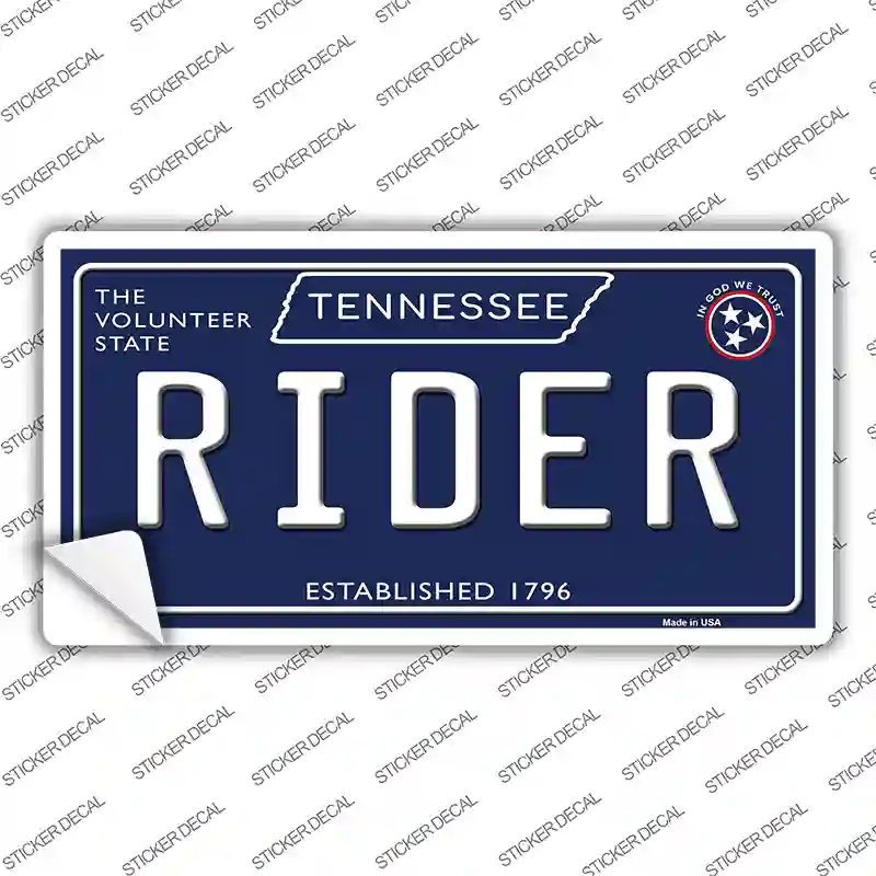 Rider Tennessee Blue Novelty Sticker Decal Small