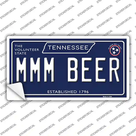 Mmm Beer Tennessee Blue Novelty Sticker Decal Small