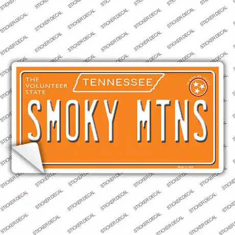 Smoky Mtns Tennessee Orange Novelty Sticker Decal Small