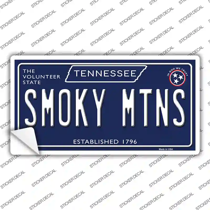 Smoky Mtns Tennessee Blue Novelty Sticker Decal Small