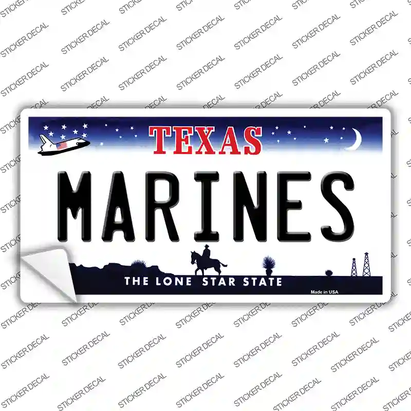 Texas Marines Novelty Sticker Decal Small