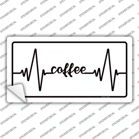 Coffee Heart Beat Novelty Sticker Decal Small