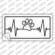 Paw Print Heart Beat Novelty Sticker Decal Small