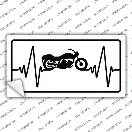 Motorcycle Heart Beat Novelty Sticker Decal Small