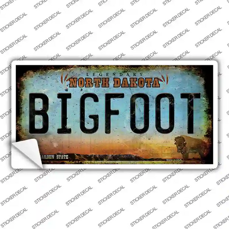 Bigfoot North Dakota Novelty Sticker Decal Small